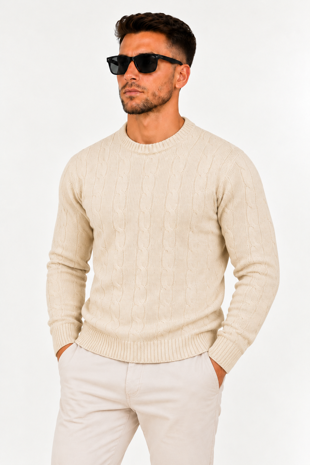 CREWNECK CABLE KNIT - ESCAPISM