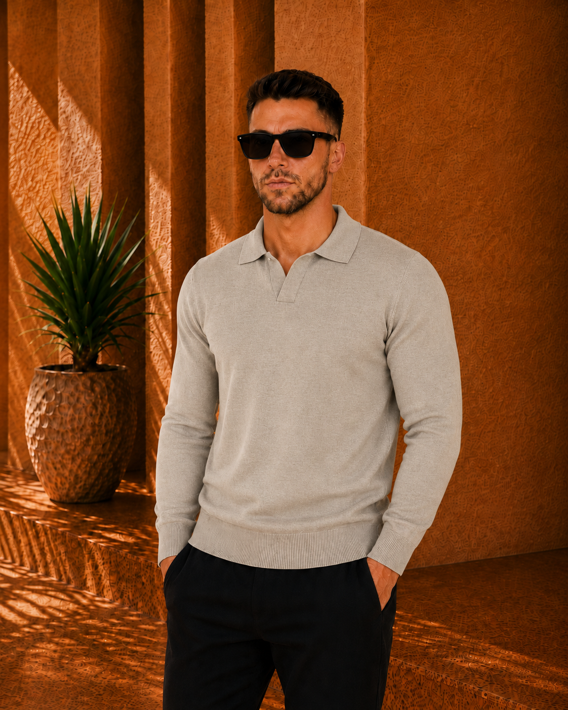 LONG SLEEVE POLO - ESCAPISM