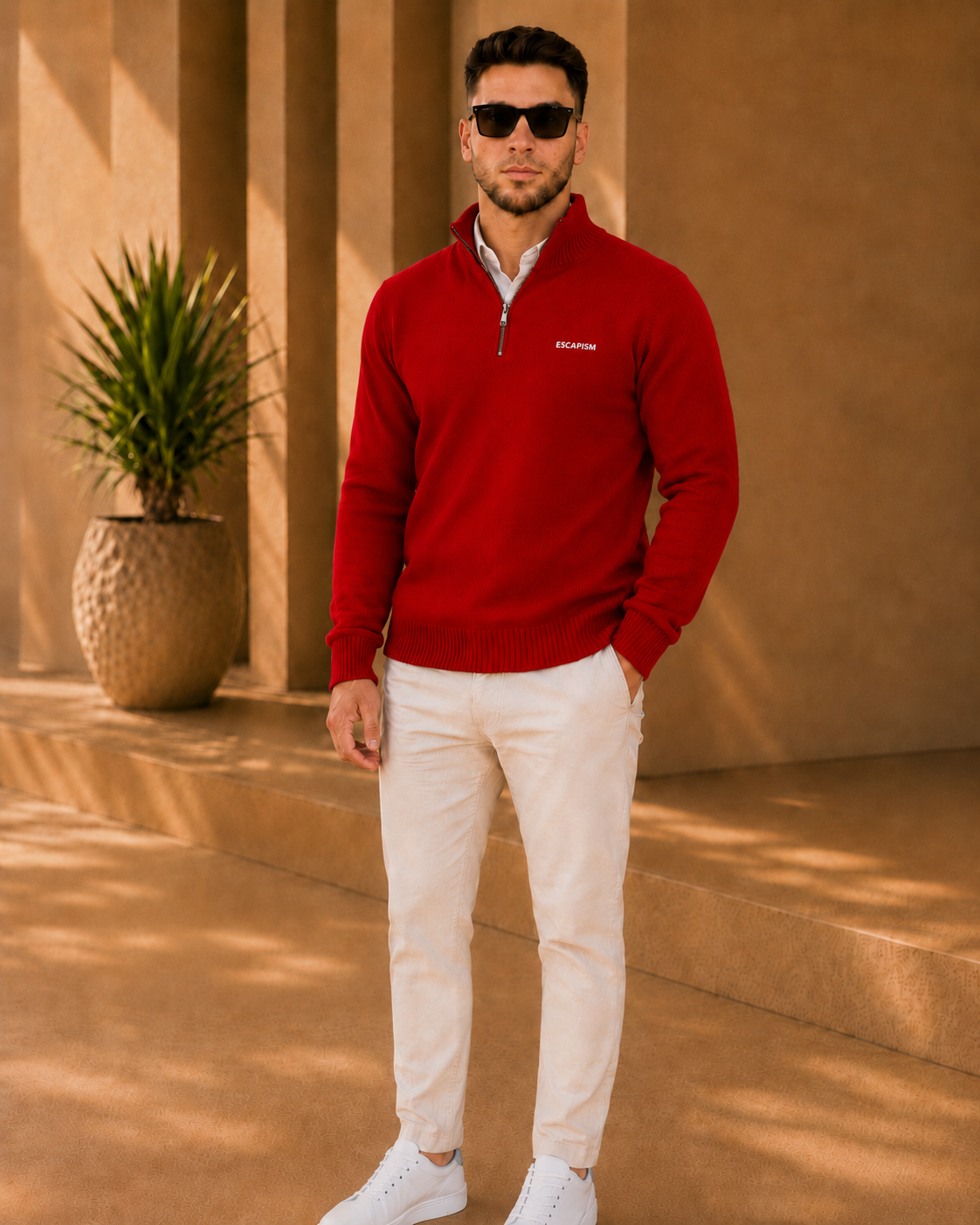 HALF ZIP POLO - ESCAPISM