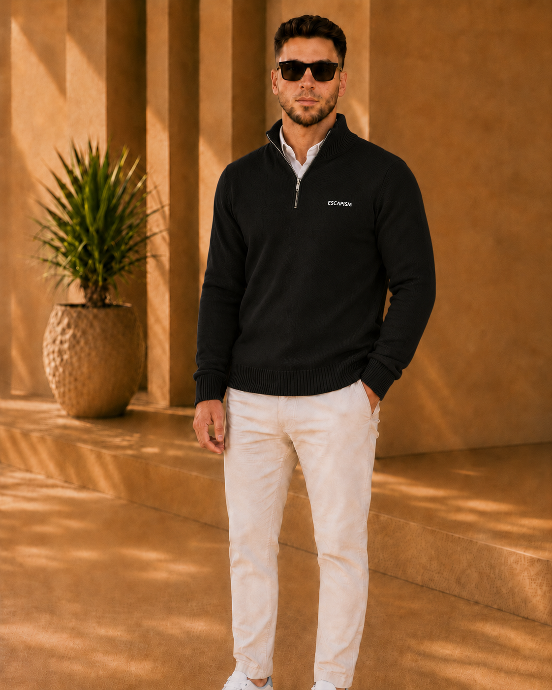 HALF ZIP POLO - ESCAPISM