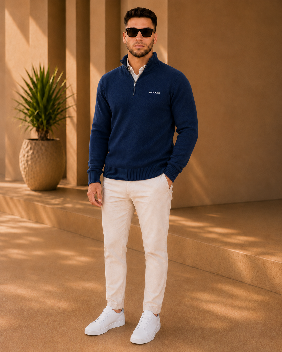 HALF ZIP POLO - ESCAPISM