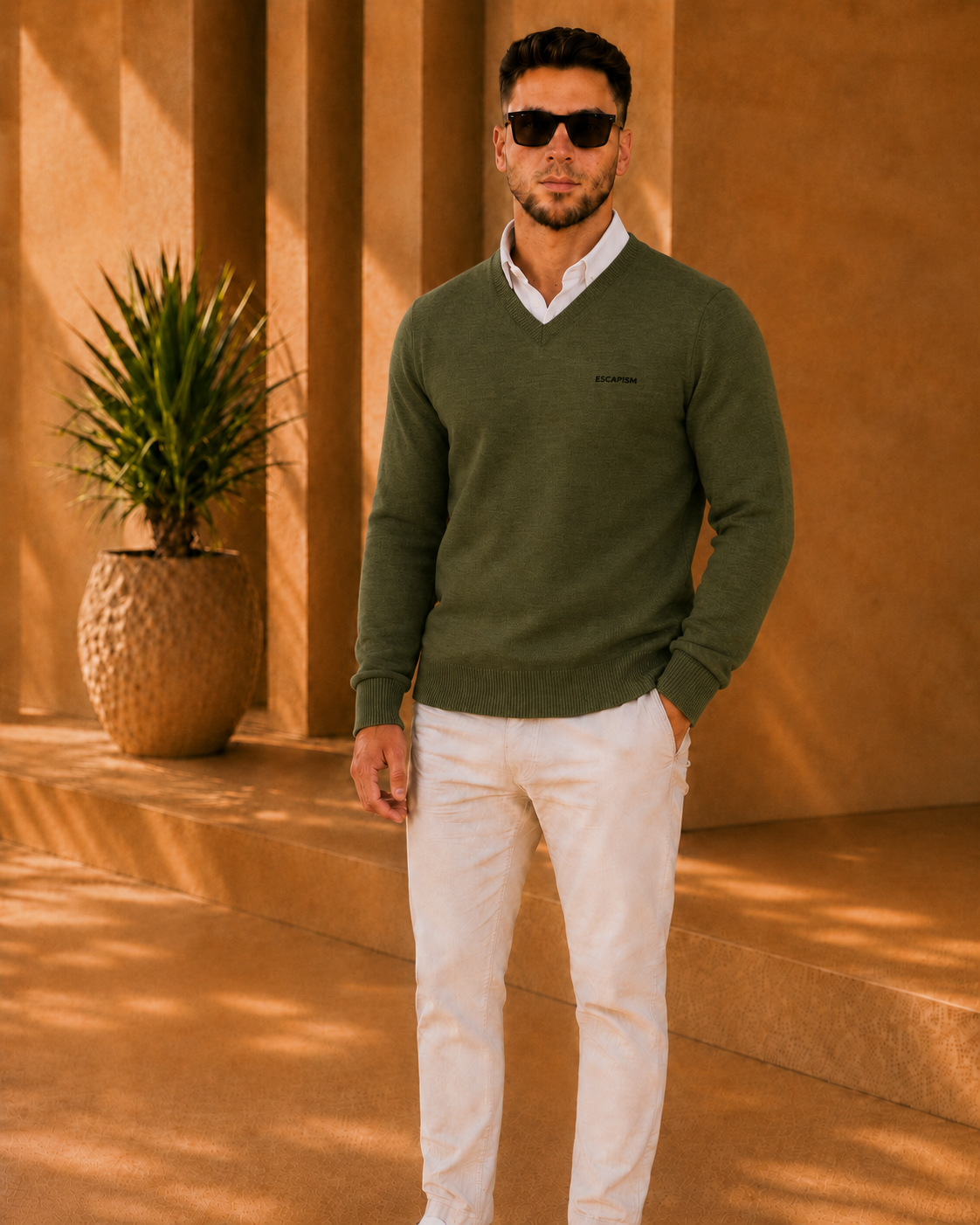 V-NECK EMBROIDERED – ESCAPISM