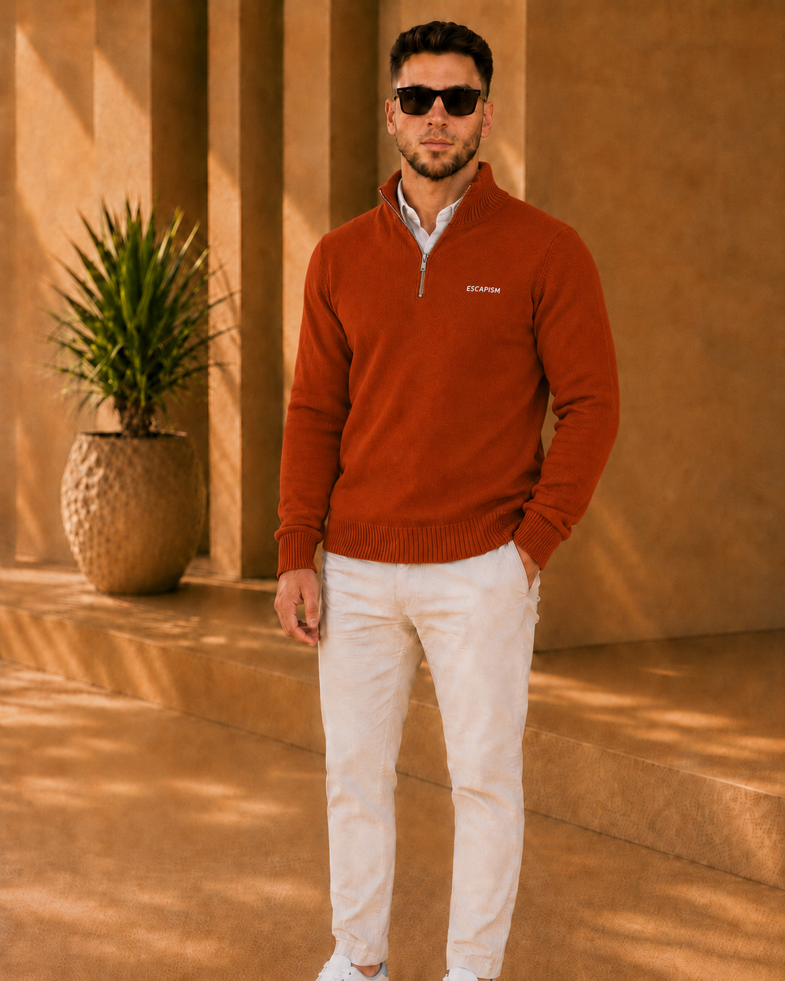 HALF ZIP POLO - ESCAPISM