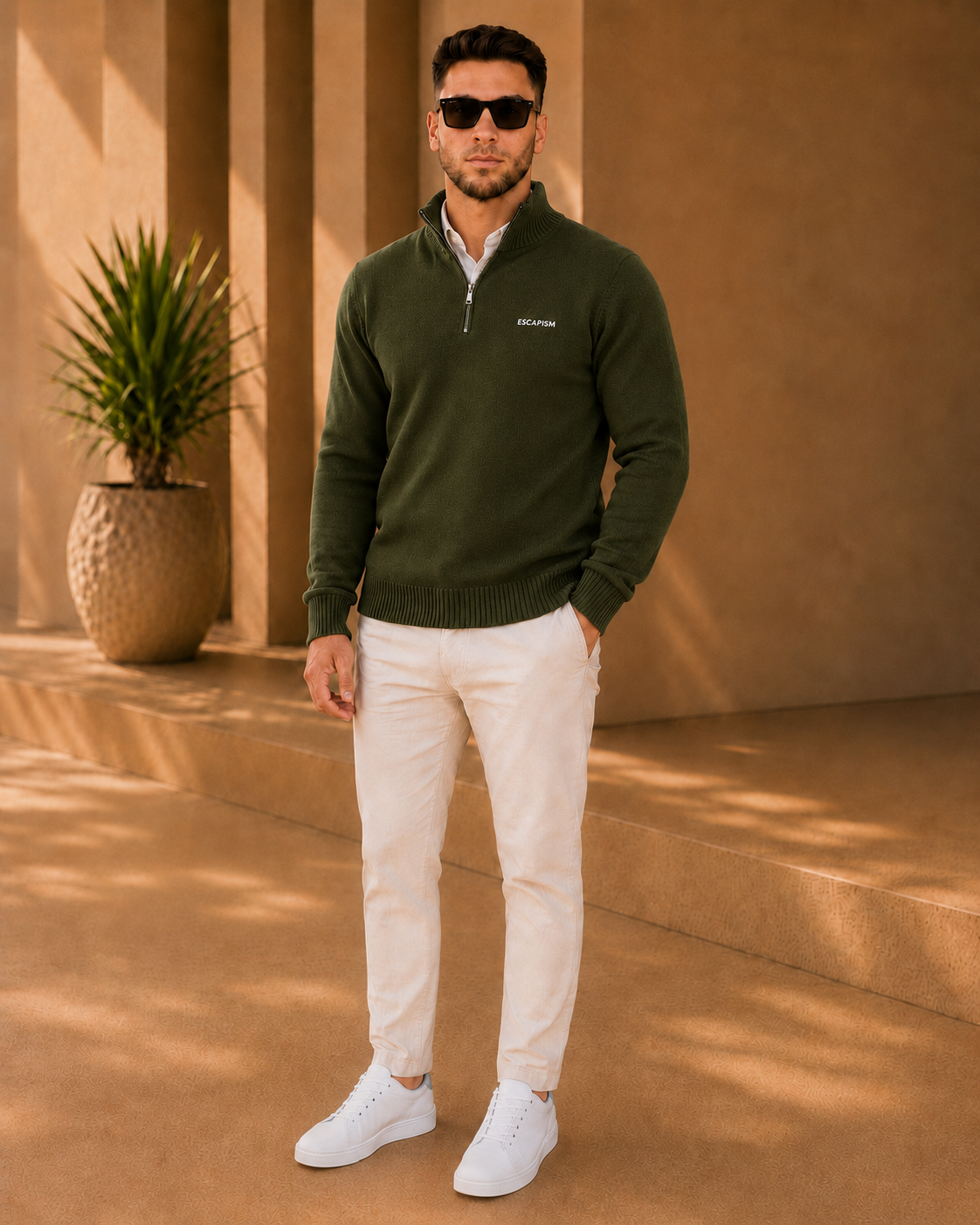 HALF ZIP POLO - ESCAPISM